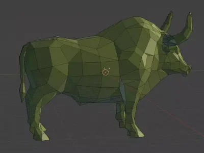 Low Poly Geometric Bull 3D Model Free 3D print model