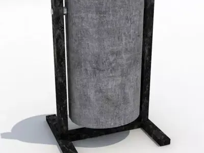 Street trash can 3D model buy