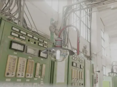  Street Light -7- Red Version - For Walls Low-poly 3D model