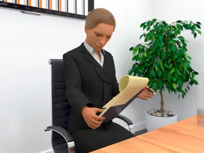  Professional Businesswoman Rigged for Cinema 4D 