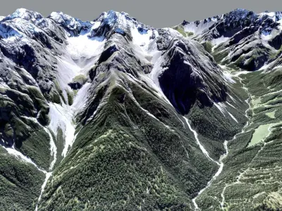 Mountain landscape Piz Zuort Switzerland 3D model