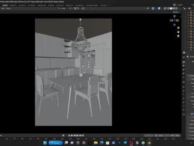 Dining and Kitchen Scene 3D model