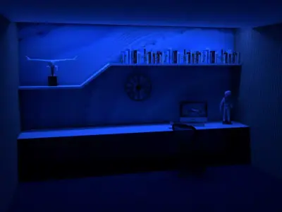 study  desk 3d model Free 3D model