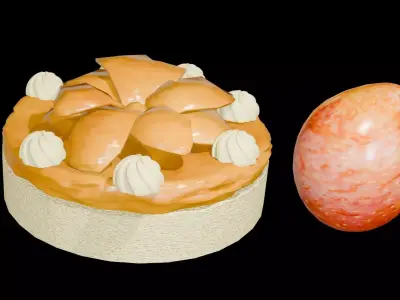 Dessert Mango cheese Cake 3D model