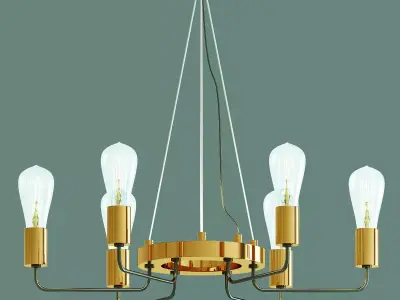 Gold Stick Chandelier 3D model purchase