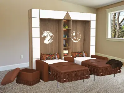 MURPHY TWIN BED 3D model