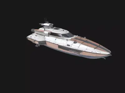 Speedy Nebula Futuristic SciFi Speedboat 3D Model Low-poly 3D model