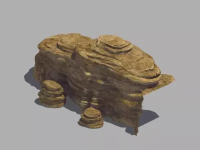 Stone - Large Weathered Stone 04 3D model