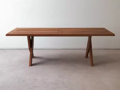 Plato taiwan teak dining table 3D model