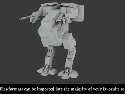 Sci Fi MECHA A1 - Low poly - Game Ready - PBR Low-poly 3D model