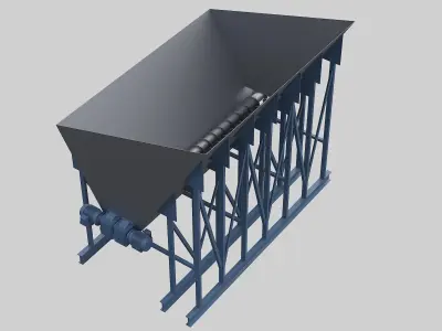 Industrial storage hopper 3D model