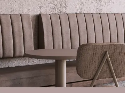 Cafe Seating Area 9 3D model