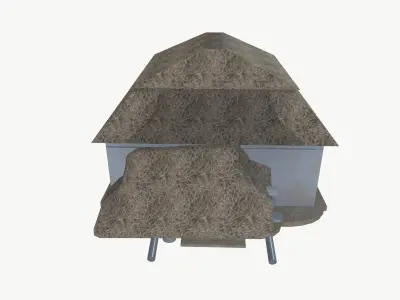 Damage Old Village House Low-poly 3D model