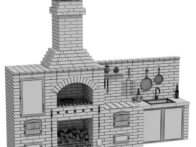 Barbecue BIG R 78 radius BBQ 3D model