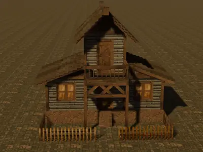 Medieval house ten 15 Low-poly 3D model