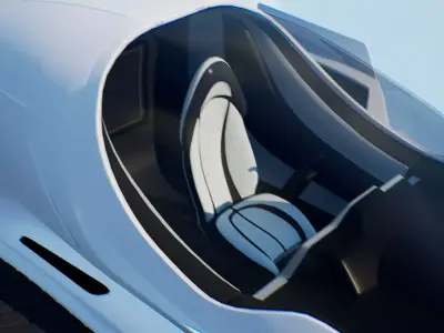 Futuristic Car Consept High Quality Rigged 3D Low-poly 3D model