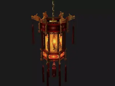 Chinese Palace Lantern Low-poly 3D model