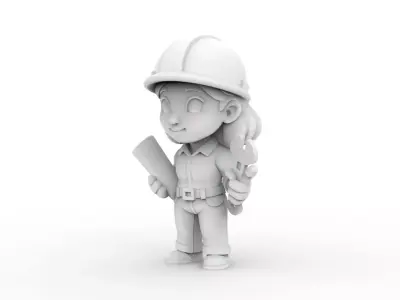 Cartoon Mechanic Girl 3D Printable 3D print model purchase