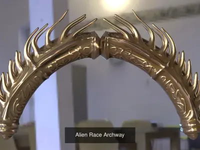 Alien Archon statue collection 3D Model Pack