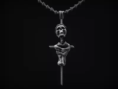 Skeleton Cross Pendant Silver street collection  3D print model