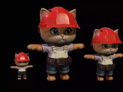 Cat5Pack2 Low-poly 3D model