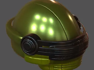 Gas mask future helmet 3d model scifi Low-poly  Low-poly 3D model