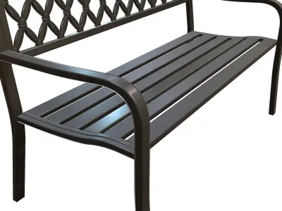 Park Bench 03 - Game-ready - PBR Low-poly Low-poly 3D model