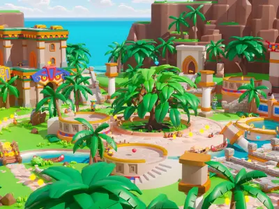 Temple Low-poly 3D model