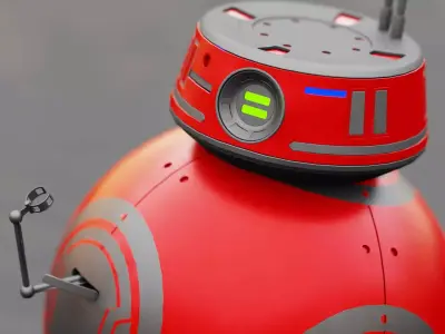 BB7 DROID   RIGGED CHARACTER 3D model