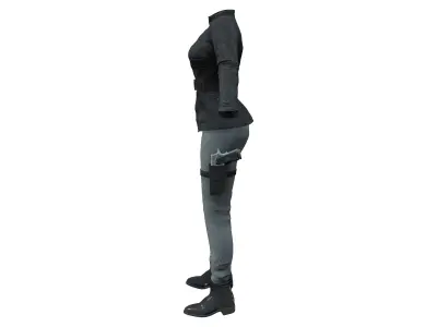 Agent 13 Full Outfit Low-poly 3D model