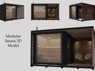 Small modular sauna bathouse 3D model 3D model