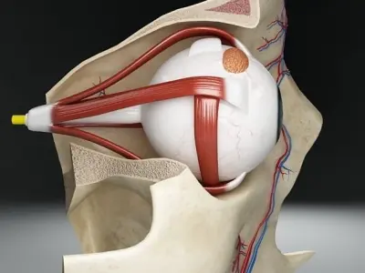 Anatomy eye with skull cut-section 3D model