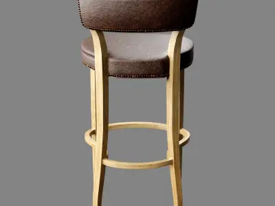 Bar stool 3D model 3