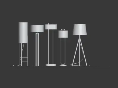 CB2 5 Floor Lamps Set 1 3D model