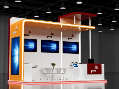 booth 6x3 open 3 side  3D model