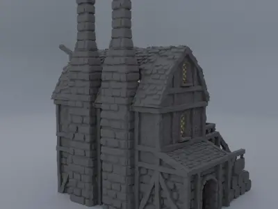 Medieval Distillery Tabletop Terrain 28 mm 3D print model