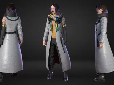 CyberPunk Girl  Low-poly 3D model