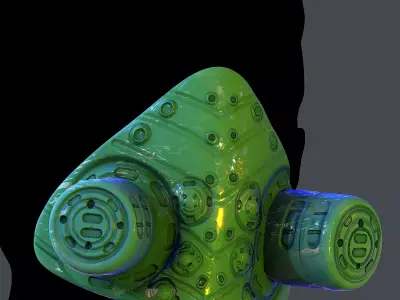 Gas mask helmet 3d model scifi Low-poly Low-poly 3D model Low-poly 3D model 87