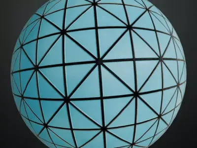 Light Blue Geometric Sci-fi Wall Panel PBR Seamless Texture