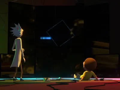 rick and morty look at rick and morty  Low-poly 3D model