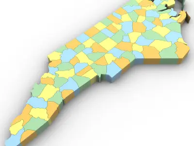 North Carolina Political Map 3D model