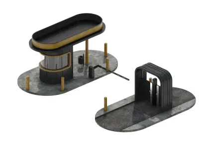 Security post 1 3D model