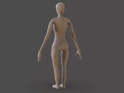 Female Robot Low-poly 3D model purchase