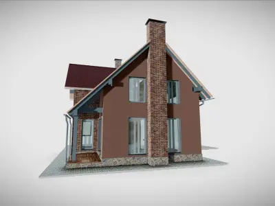 P0026 Residential House Cottage Mini 3D model