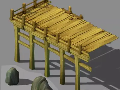 City - Wood Platform 3D model