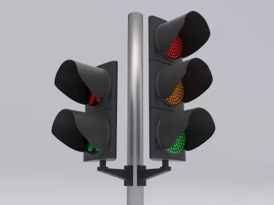 Traffic Light LED 1 Low-poly 3D model