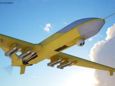  Long Endurance Military UAV Aircraft Yellow Rigged 