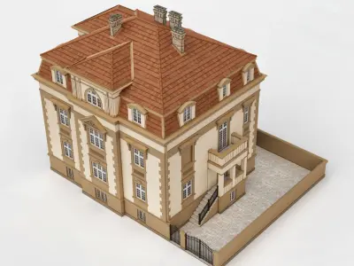 Elegant Townhouse HQ Model 3D model