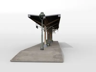 Old railway platform 3D model