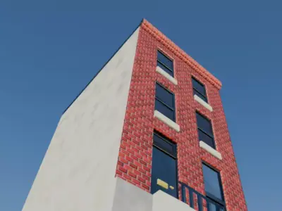 PBR Row House Low-poly 3D model